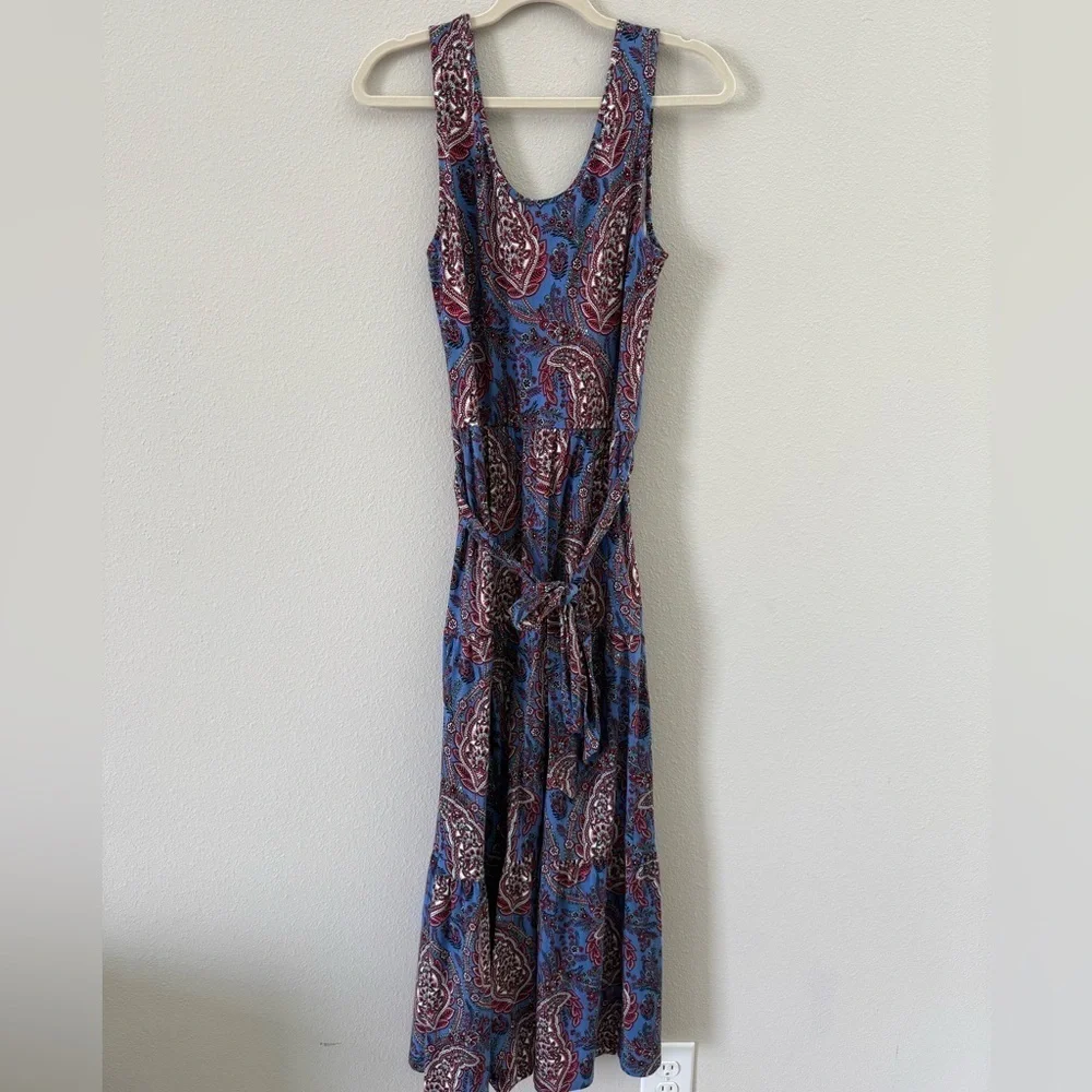 Spring Dress Talbots Blue and Pink Paisley Maxi Dress - Picture 6 of 9